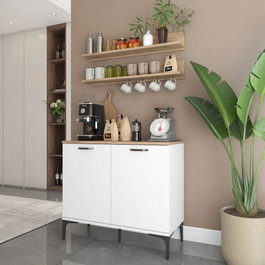 Hanah Home Armario Multiusos Blanco y Nogal